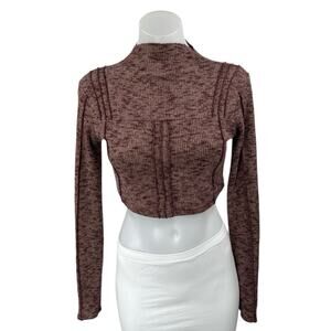 Urban Outfitter Out From Under Burgundy Long Sleeve Knit Sweater Crop Top Size S